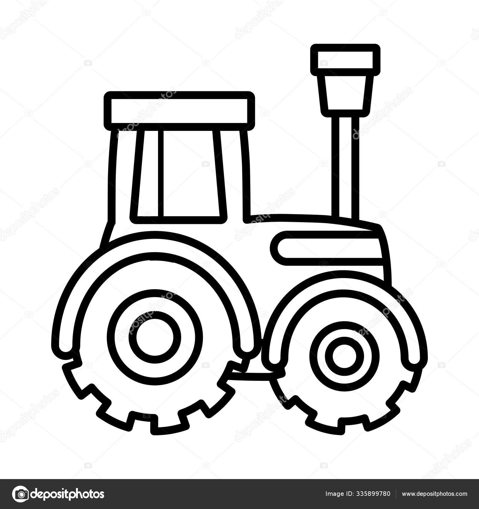 Trator caminhão máquina fazenda cartoon linha grossa imagem vetorial de  stockgiu© 335899780